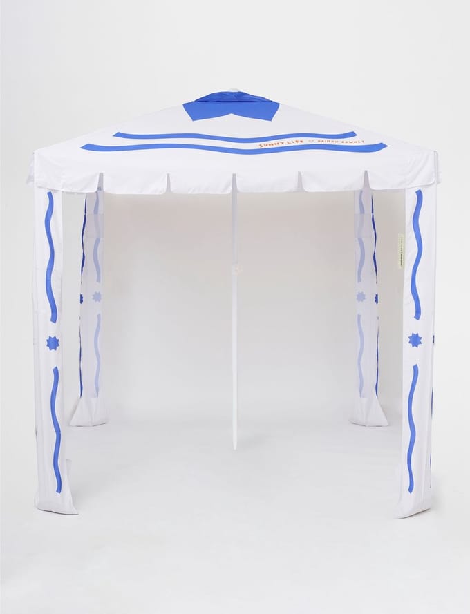 Sunnylife - Beach Strandtent Cabana Deep Blue 200 x 200 cm - Polyester - Blauw -