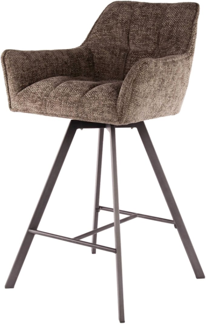 AnLi Style Barstoel raster draaibaar Taupe - set van 2