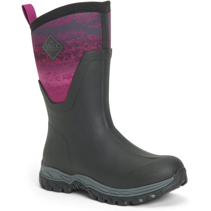 Muck Boots Arctic Sport Mid Rubberen Zwarte/Magenta Regenlaarzen