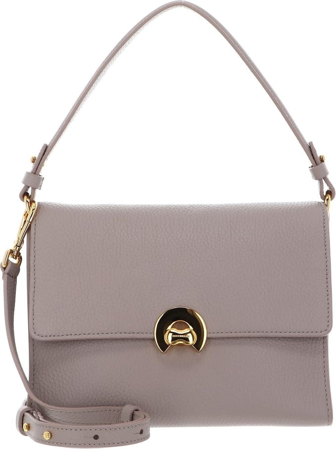 COCCINELLE Leren Schoudertas Binxie Handbag Grained Leather Powder Pink Beige