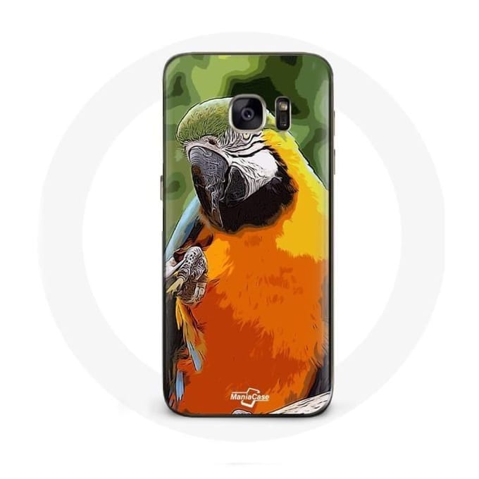 Hoesje voor Samsung Galaxy S7 Edge Macaws Parrot Oranje Groen