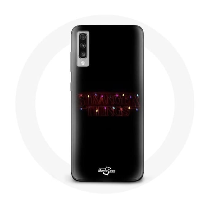 Coque - MANIACASE - Samsung Galaxy A50 - Stranger Things - Joyeux Noël - Souple Noir
