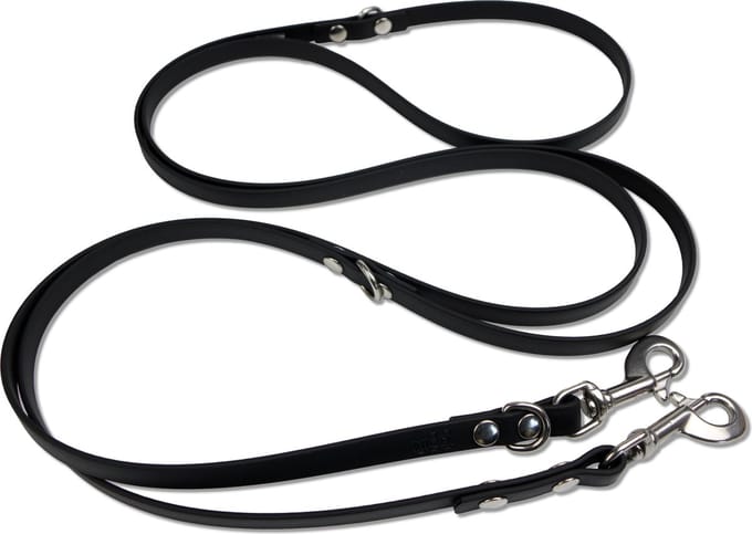 Miqdi - verstelbare, handsfree hondenriem van BioThane®- 3 meter lang - zwart - M - voor middelmaat hond