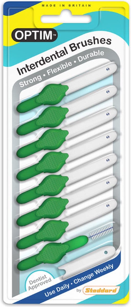 Stoddard Optim interdentale borsteltjes | interdentale ragers GROEN, 0,8 MM (8 stuks in verpakking)