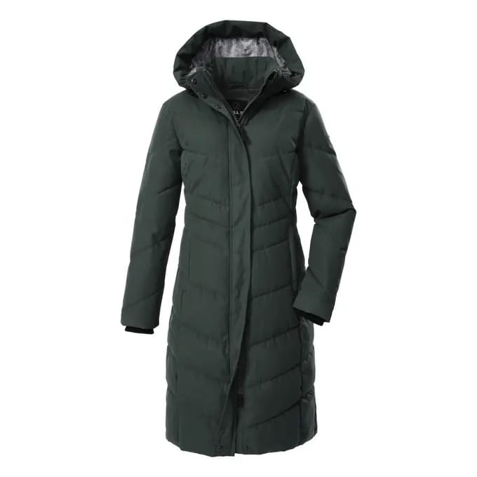 Regular fit gewatteerde mantel met capuchon
