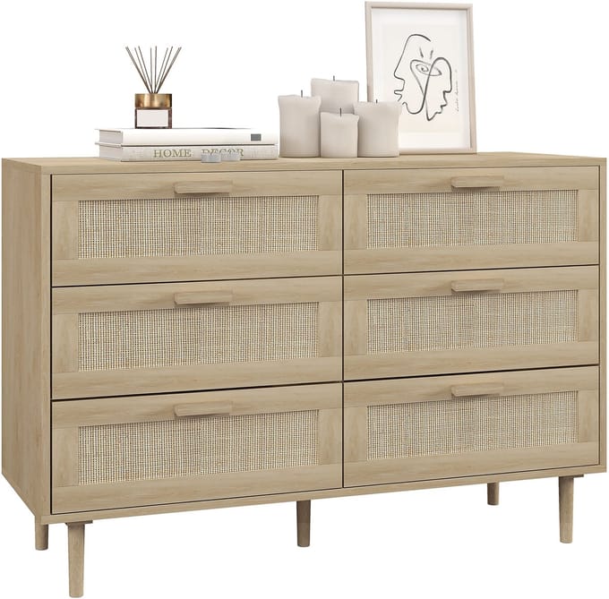 HOMCOM Ladekast - Spaanplaat - 110x40x75cm - Natuurlijk hout