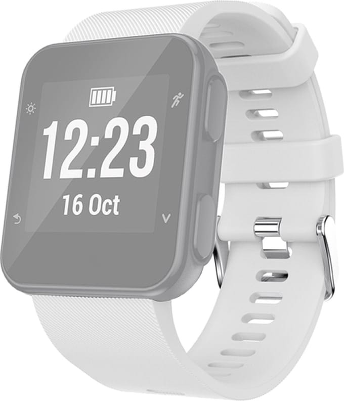 Siliconen bandje - geschikt voor Garmin Forerunner 30 / 35 - wit