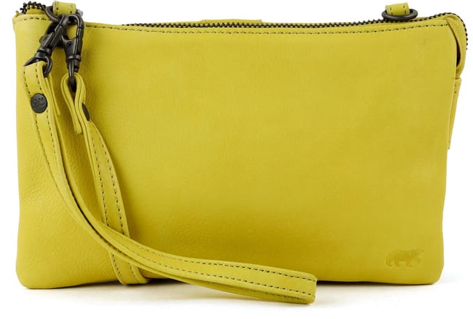 Bear Design Uma Leren Schoudertas / Clutch - Butter Yellow