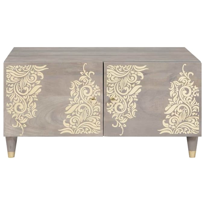 vidaXL - Salontafel - Grijs - 80 - x - 50 - x - 40 - cm - Massief - Mango - Hout