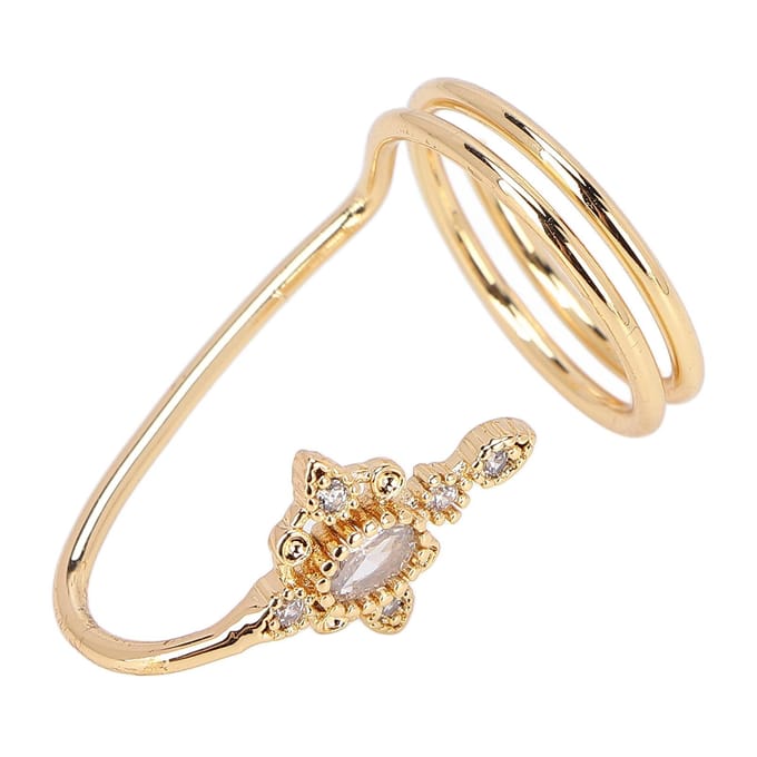 Vrouwen vingernagelring gegalvaniseerd koper modieuze vingernagelringen nagelkunst accessoire gouden beige