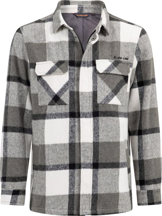 Life Line blouse Pico - blouse/jas Pico - wit/grijs geblokt - borstzak - maat 3XL