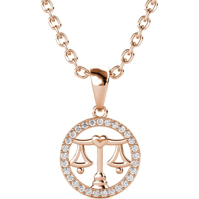 Weegschaal Zodiac Hangers - Roségoud en Kristal