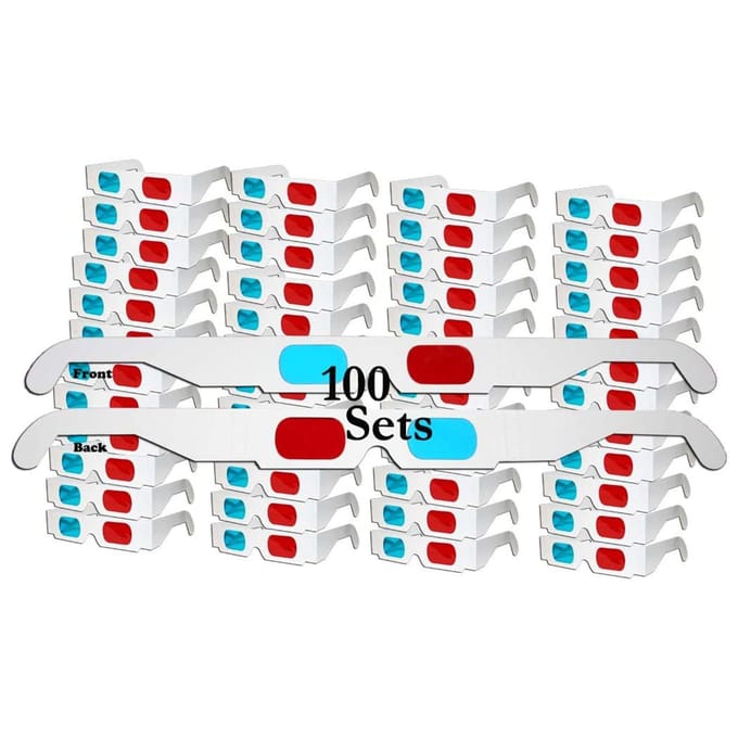 4 stuks 3D kartonnen bril rood en cyaan anaglyph witte kaartbril voor 3D-weergave 4pcs