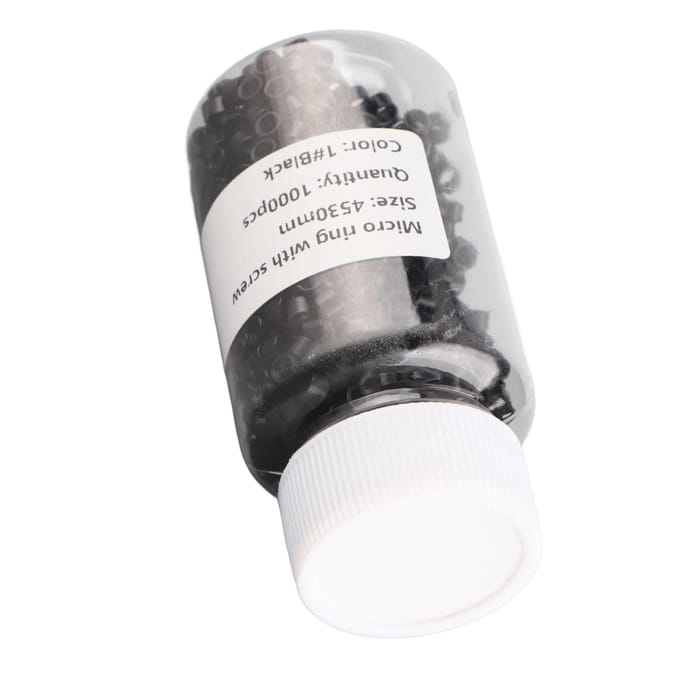 1000 stuks Aluminium Micro Links Ringen Kralen Schroef Micro Ringen Hairextension Tool Zwart white