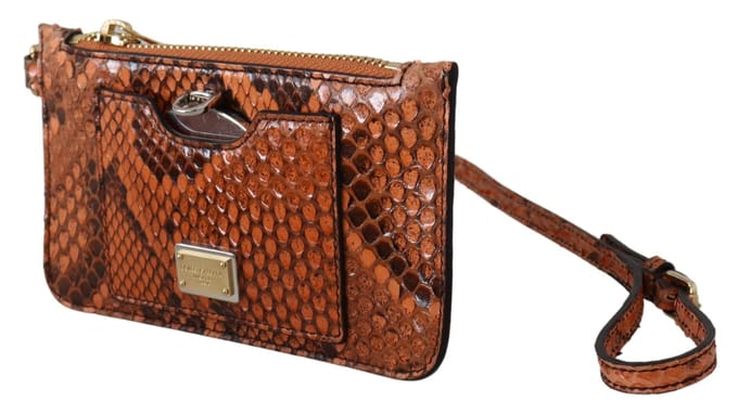 Dolce & Gabbana Brown Leather Lederen munt Pursols Mirror Agnese dames portemonnee