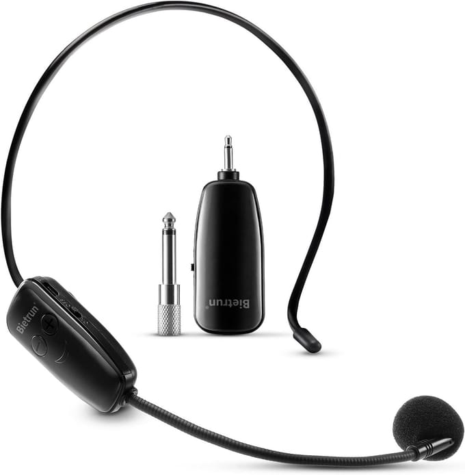 Draadloos Microfoon Headset Systeem UHF met Headset en Handmicrofoon 2-in-1