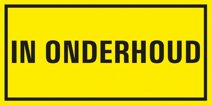 In onderhoud bord met tekst - kunststof 300 x 150 mm