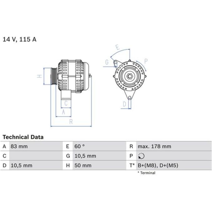 Driefasige generator BOSCH 0 986 041 320