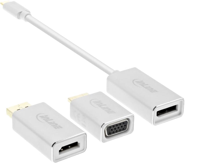 InLine® USB Display Converter Set 6-in-1, 4K/60Hz zilver
