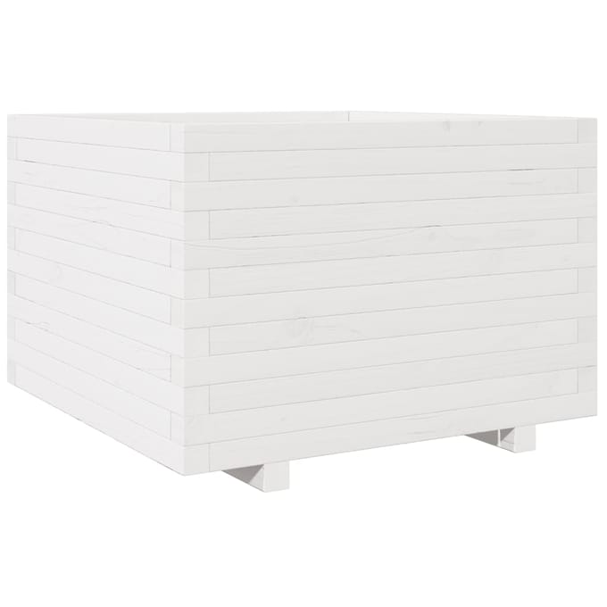 vidaXL - Plantenbak - 70x70x49,5 - cm - massief - grenenhout - wit