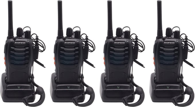Walkietalkie - Set van 4x Baofeng BF-88E PMR portofoons - Met headsets