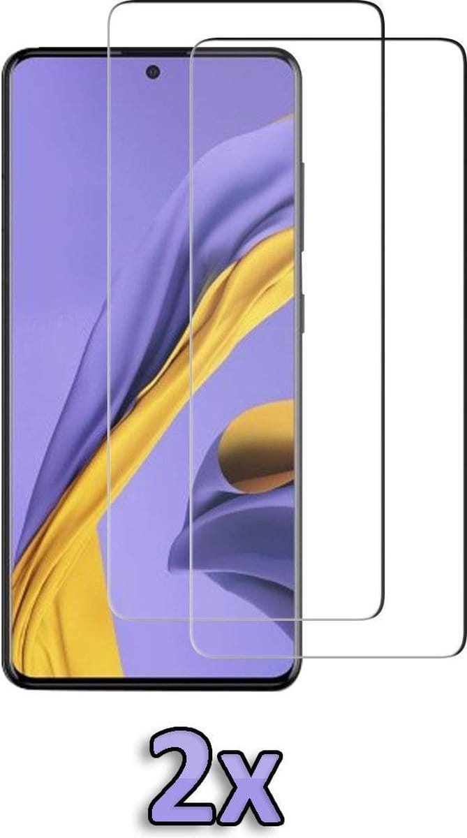 HB Glas Geschikt voor Samsung Galaxy A71 Glas - 2X Tempered Glass - Transparant