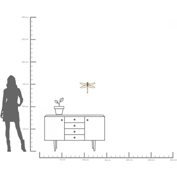 KARE Libelle Spiegel wandobject, polyresin, glas, goud