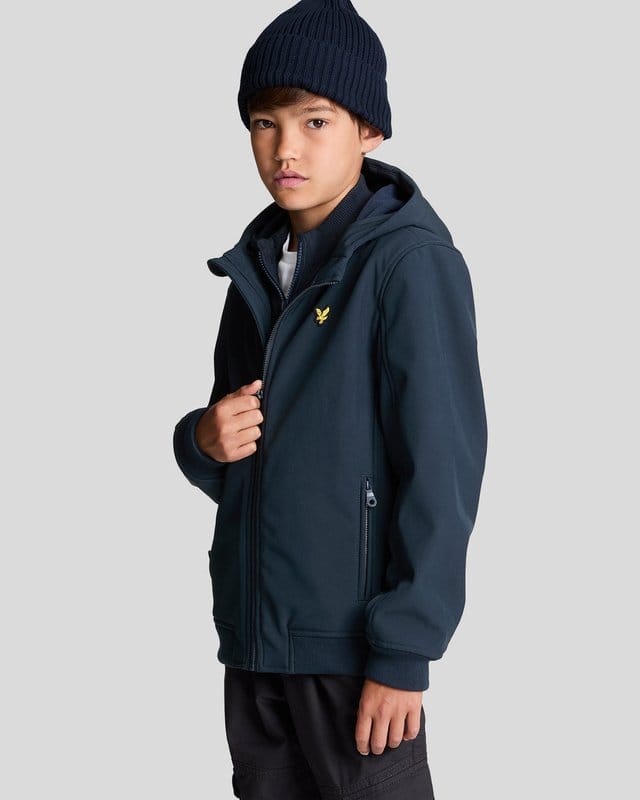 Lyle & Scott winter softshell jas jongens - donker navy blauw - capuchon