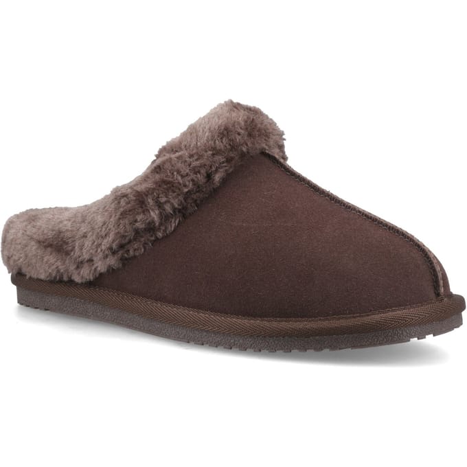 Hush Puppies Amara Suède Dames Chocolade Slippers