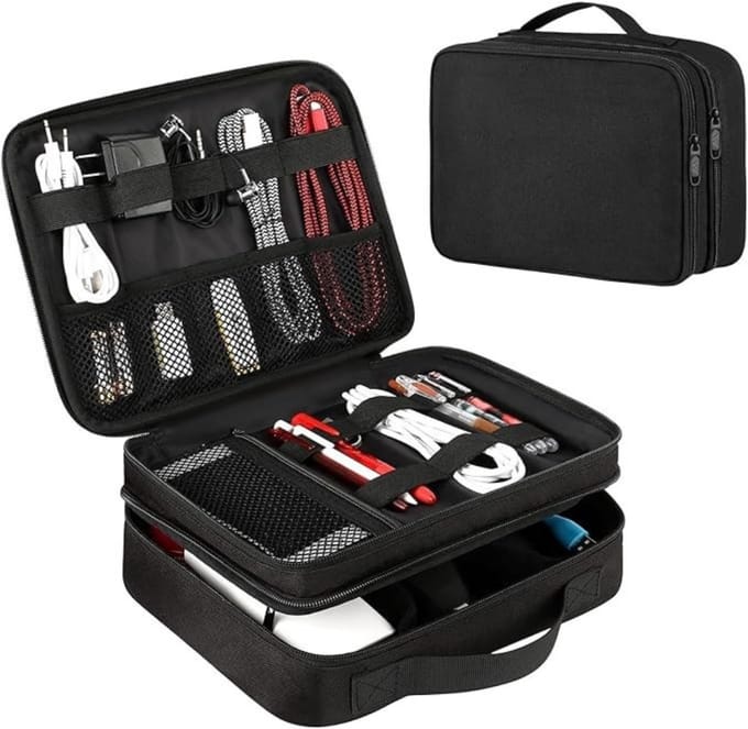 MMP® Kabel Organiser Tas - Organizer Tas - Zwart - 27cm x 20cm x 9cm
