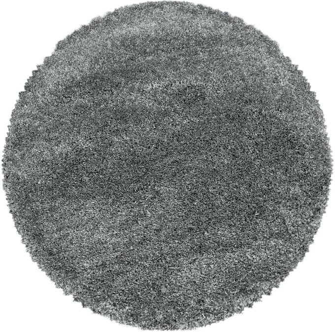 Extra hoogpolig vloerkleed Fluffy - rond - lichtgrijs - 200x200 cm