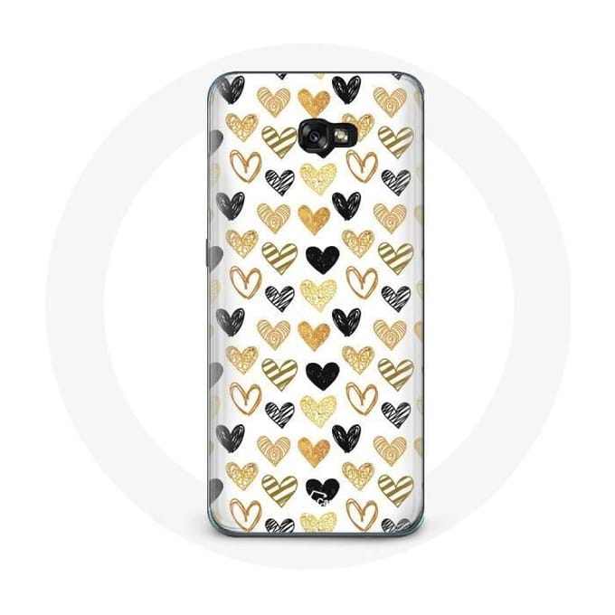 Hoesje voor Samsung Galaxy A3 2016 Abstracte zwarte harten textuur achtergrond