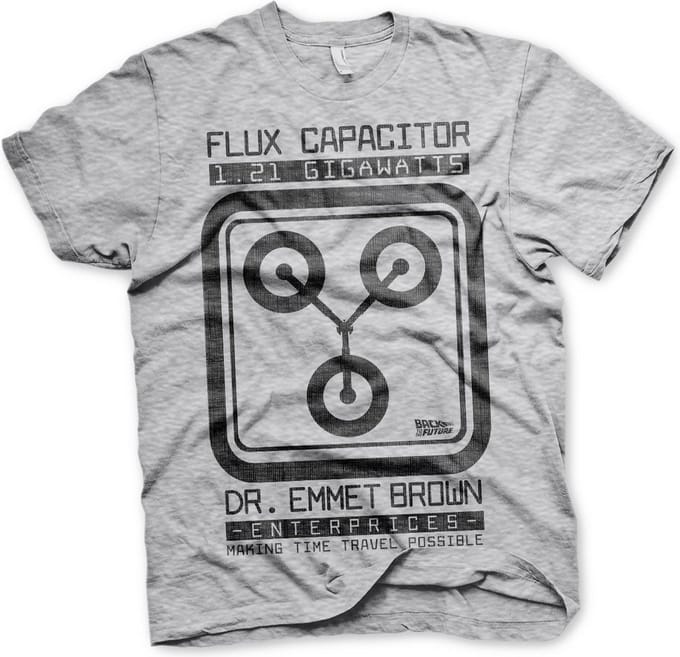 Back to the Future Flux Capacit-shirt in heathergrijs