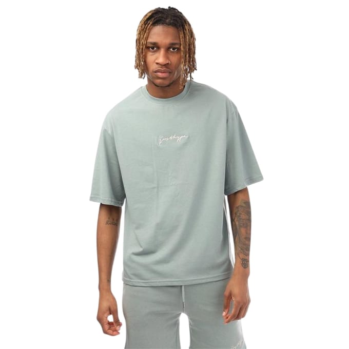 Hype Oversized T-shirt voor heren met kenmerkend logo (Mos)