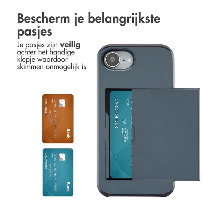 imoshion Hoesje met Pasjeshouder - Geschikt voor Apple iPhone 17e / 16e - Donkerblauw