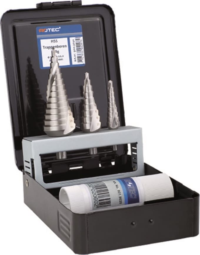 Rotec 3 dlg. Cassette Trappenboren met trap 2,0 mm stijgend