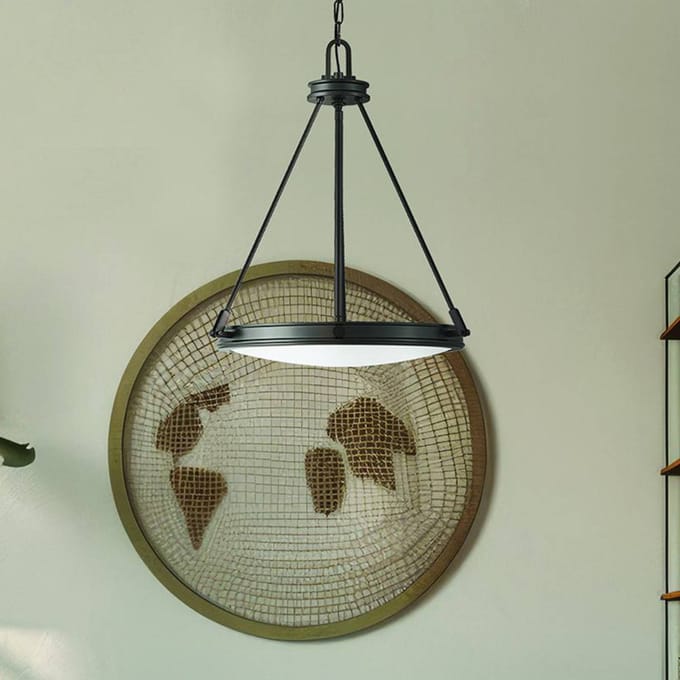 HINKLEY Hanglamp Collier, zwart, Ø 54,3 cm, staal, glas, E14