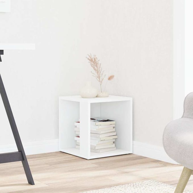 vidaXL - Bijzettafels - 33 - x - 33 - x - 34 - cm - Engineered - wood - Wit