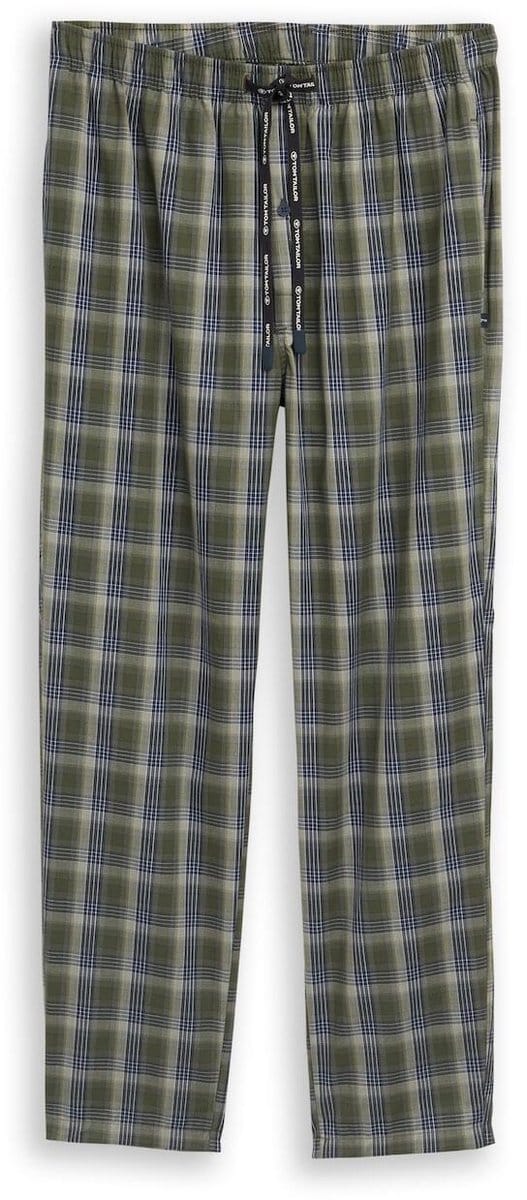 Tom Tailor - Pyjama-broek van katoen - Maat 48 - green-dark-check