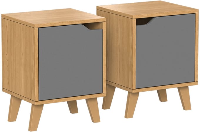 Vicco Malu Nachtkastje – 2 delen Eiken/antraciet