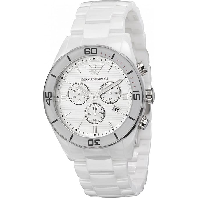 Emporio Armani AR1424 Wit Ceramica Herenhorloge