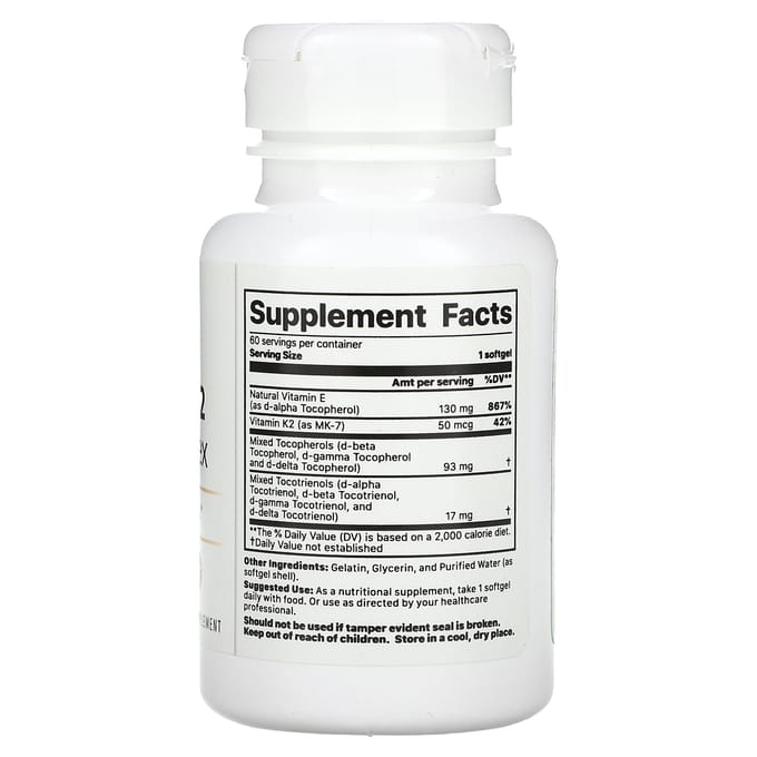 Jigsaw Health, Vitamine K2 + E Complex, 60 Softgels