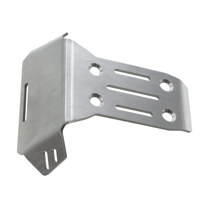 Roestvrijstalen voor- en achterchassispantserbeschermer Vervanging voor Traxxas Sledge 1/8 afstandsbediening zilver