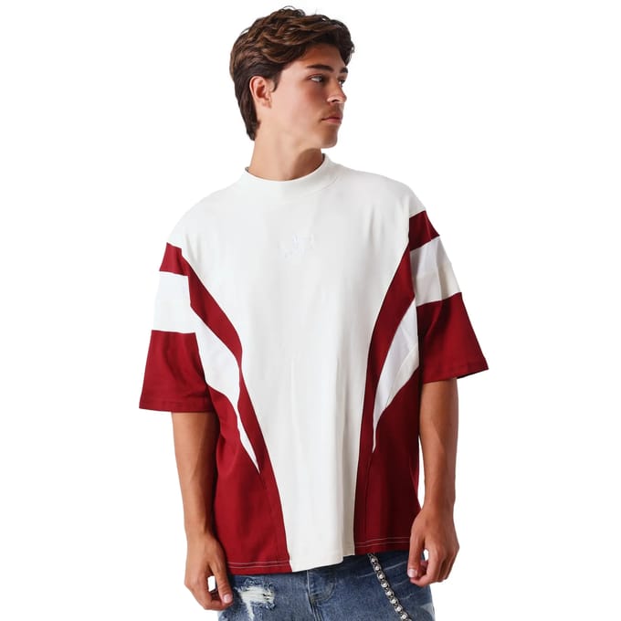 T-shirt stretch met contrasterende inzetstukken Project X Paris