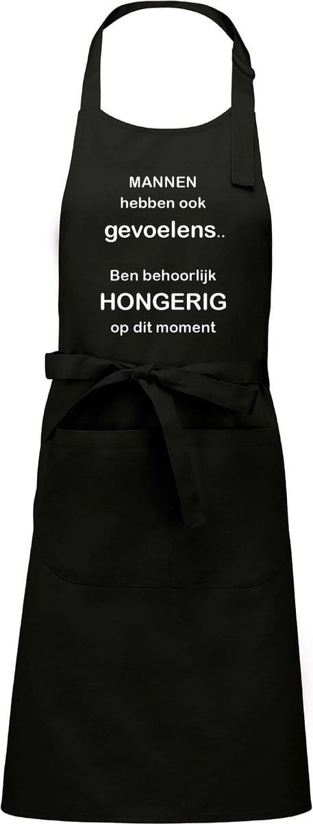 Mannen hebben ook gevoelens schort - Keukenschort - Zwart