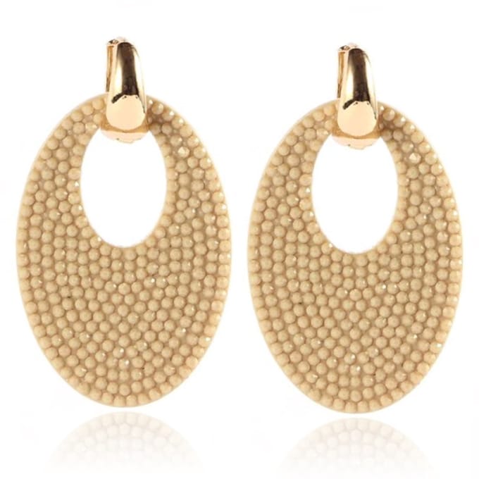 Ovale oorbellen Cilla Jewels Goud Taupe