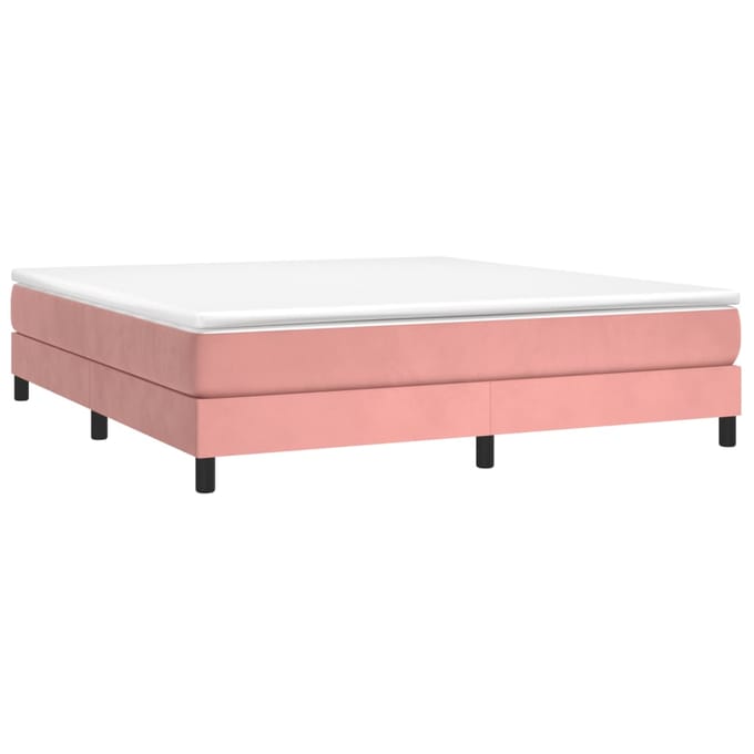 vidaXL - Boxspring - bed - fluweel - roze - 180x200 - cm