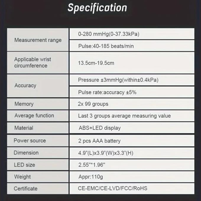 Nouveau tensiomètre à poignet intelligent tactile à LED, tensiomètre à domicile, tensiomètre médical à voix anglaise, tensiomètre numérique, tonomètre de santé Russian black