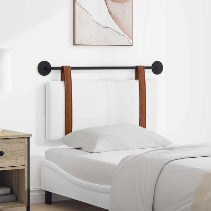 vidaXL - Hangend - hoofdbord - Wit - Antiek - PU