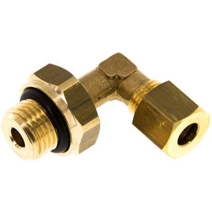 6mm & G1/4'' Messing L-Vorm Knelfitting Buitendraad 150bar NBR Verstelbaar DIN EN 1254-2